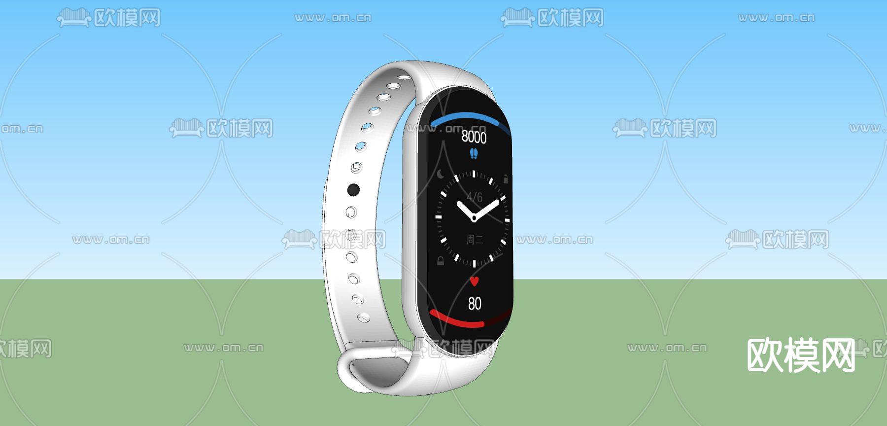 智能手表 手环su模型下载（渲染图2）