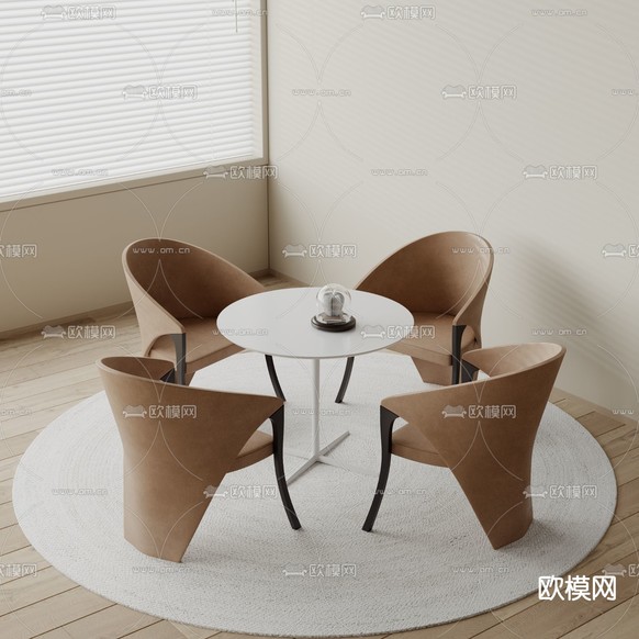 休闲桌椅 洽谈桌椅3d模型下载