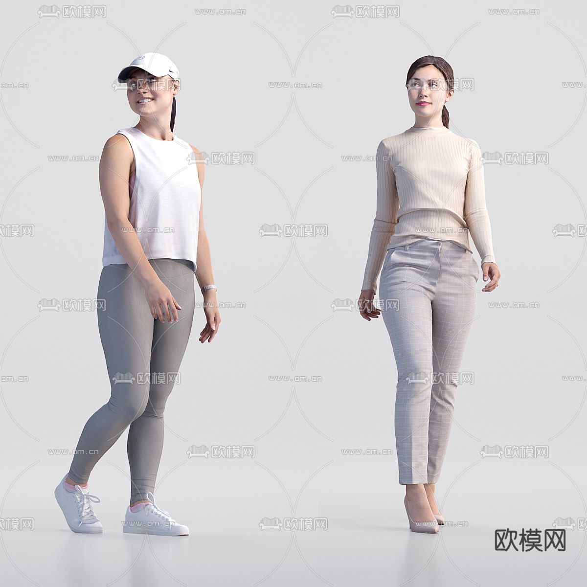 站姿人物 女人3d模型下载_ID14270128_3dmax免费模型-欧模网