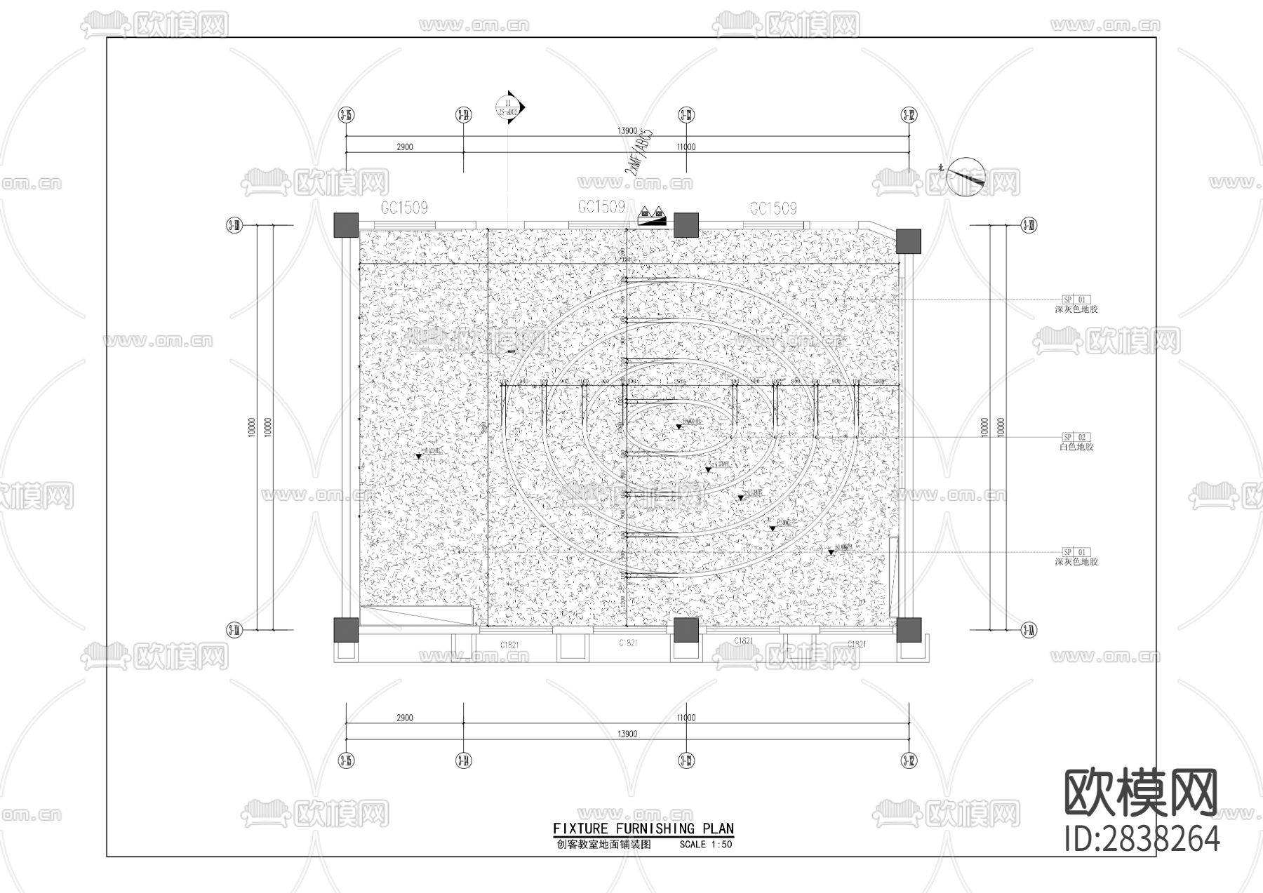 民族中学及庹家坳小学改扩建项目二次深化装修项目CAD施工图下载（渲染图6）