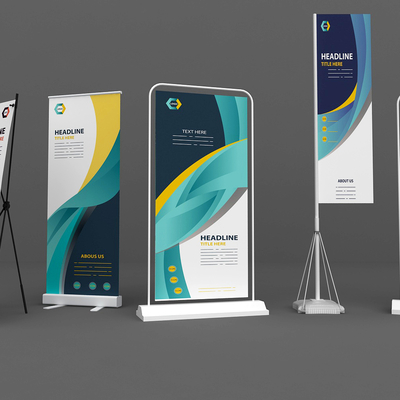  广告牌 广告展架 led广告屏su模型 