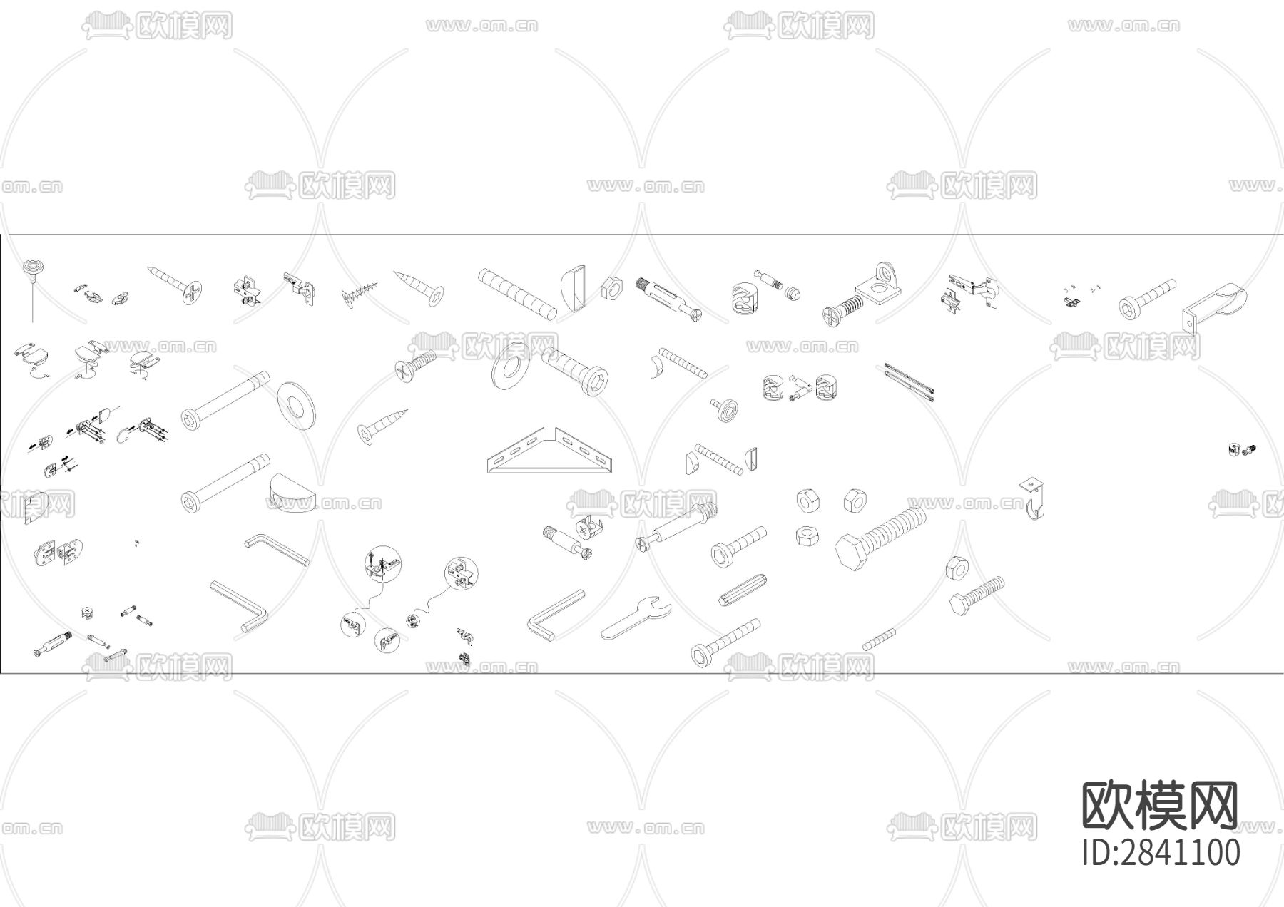 三维五金CAD图库下载（渲染图2）