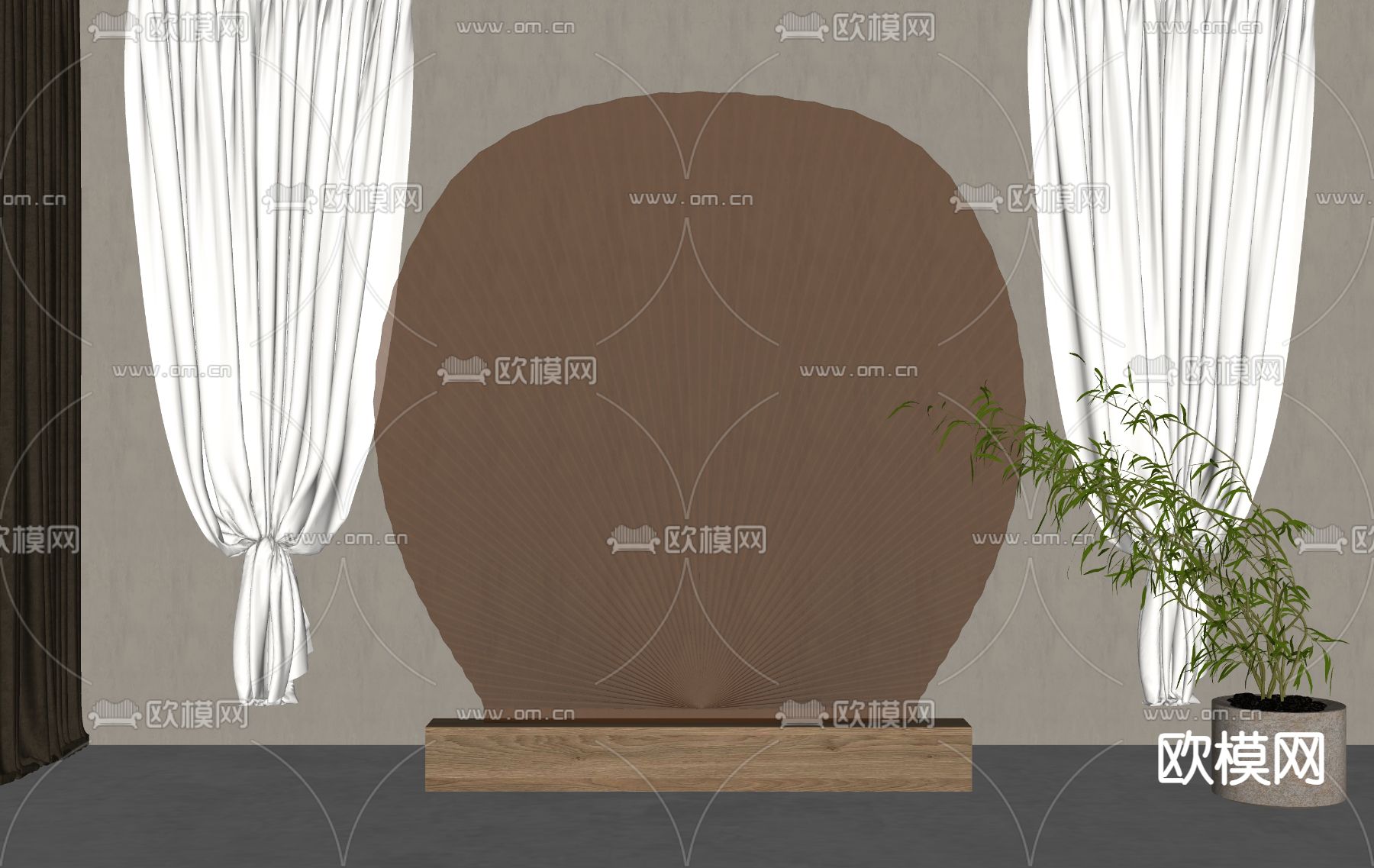 雕塑摆件su模型下载（渲染图2）