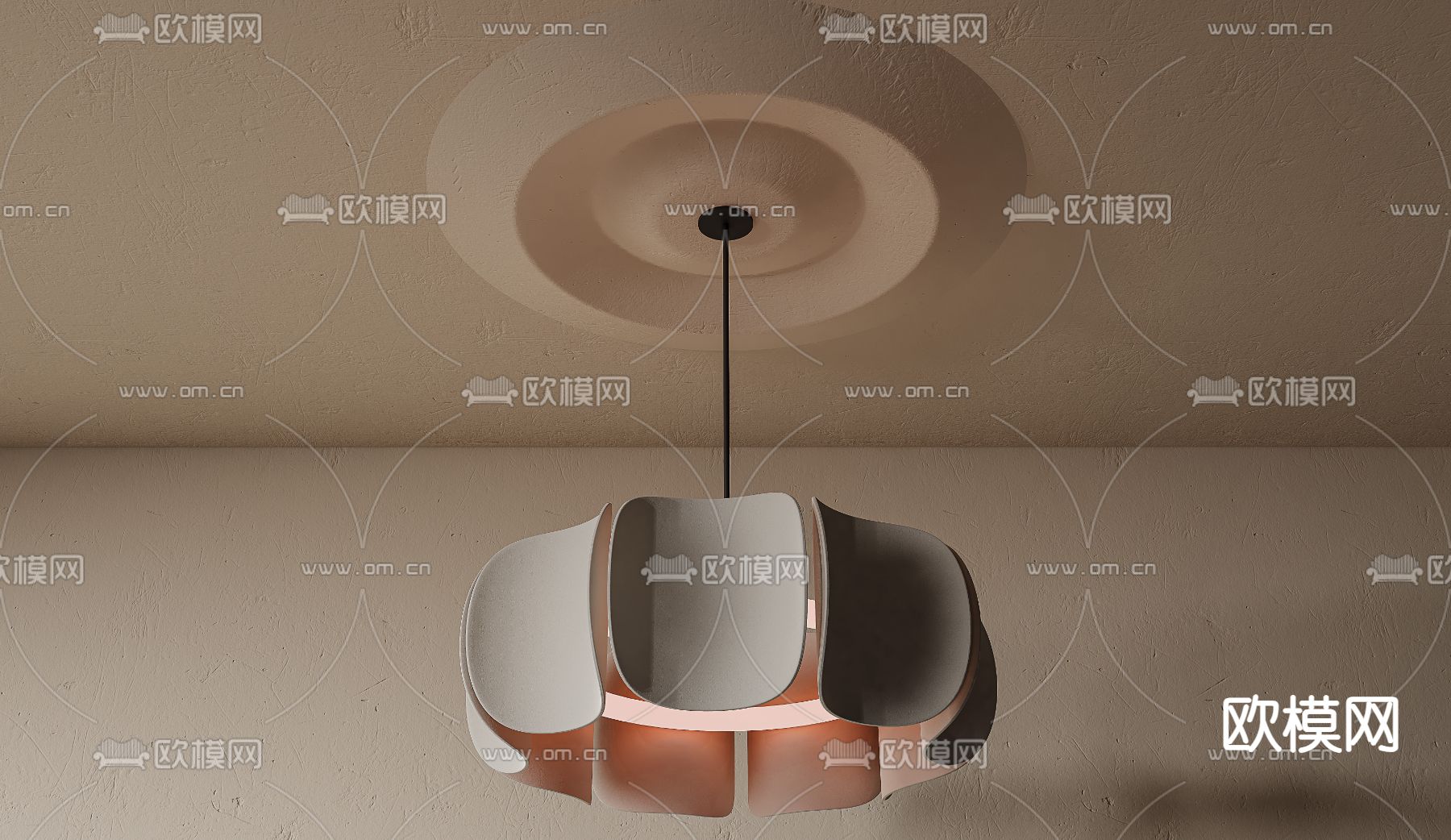 侘寂风吊灯su模型下载（渲染图1）