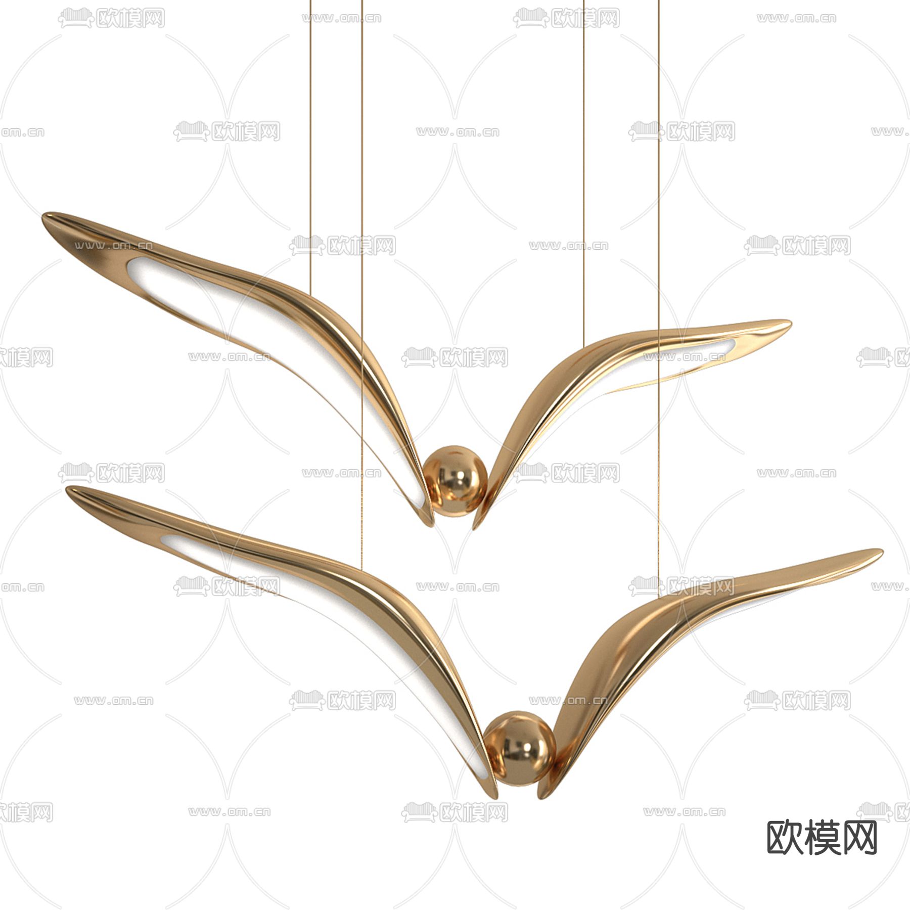 小鸟吊灯 创意吊灯3d模型下载