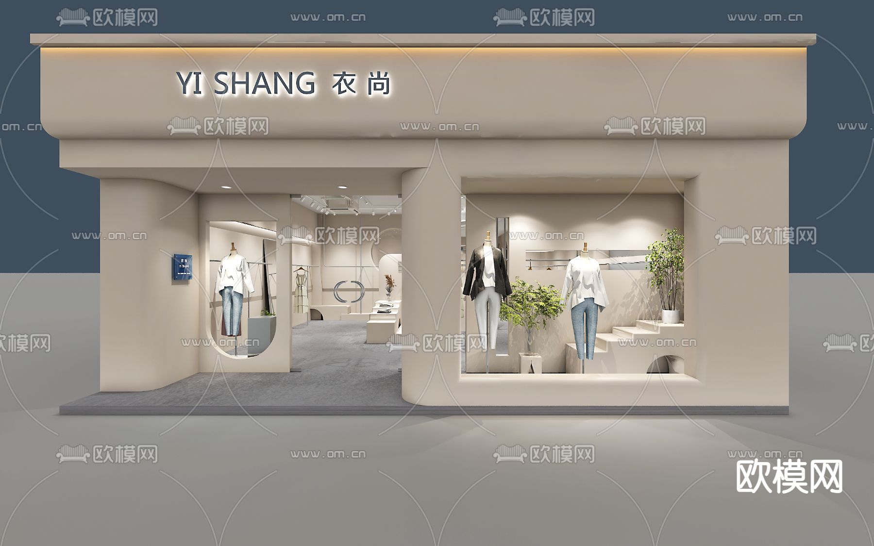 服装店3d模型下载_ID14270122_3dmax免费模型-欧模网