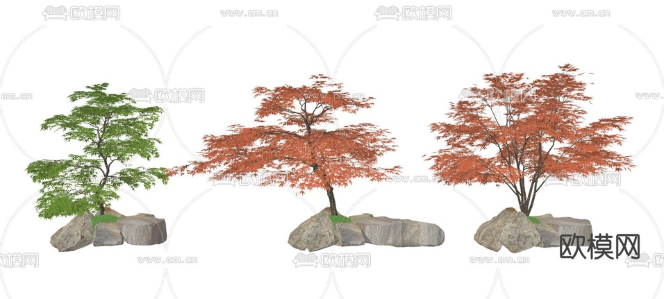 日式禅意景观su模型下载