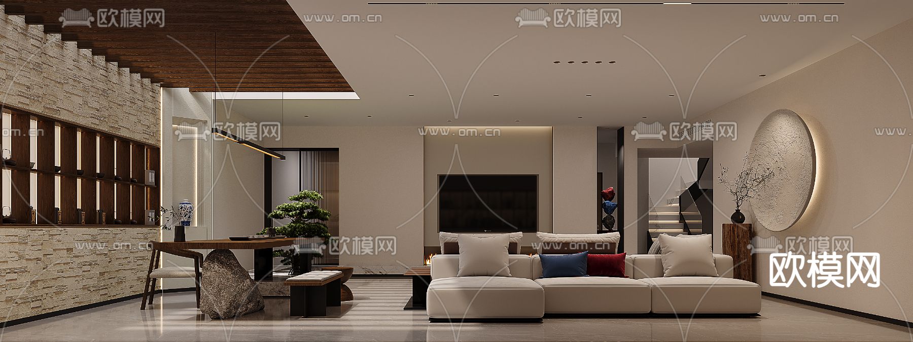 地下室 休息室 茶室3d模型下载（渲染图2）