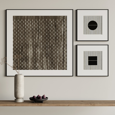 侘寂风装饰画su模型