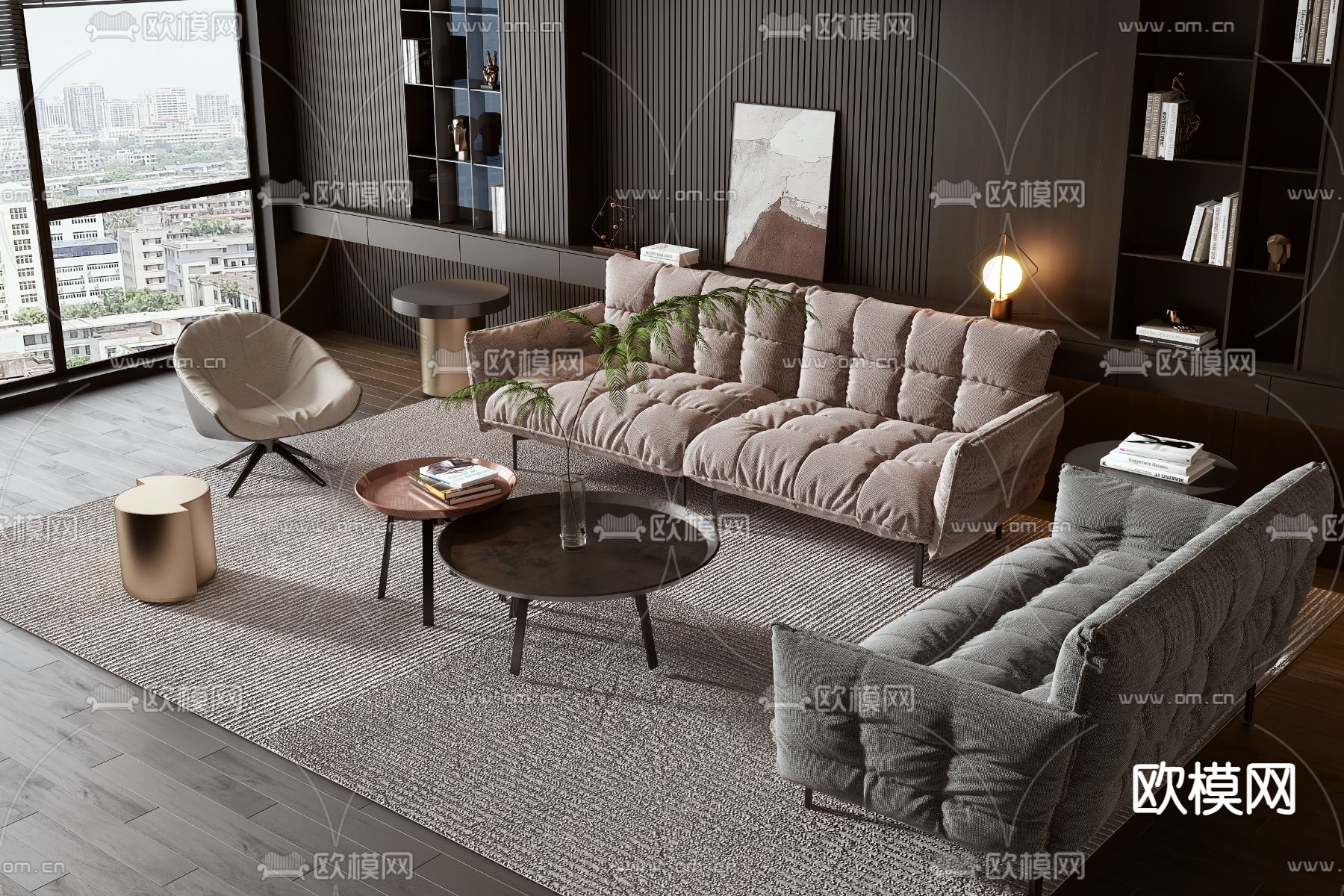 Minotti 现代组合沙发3d模型下载