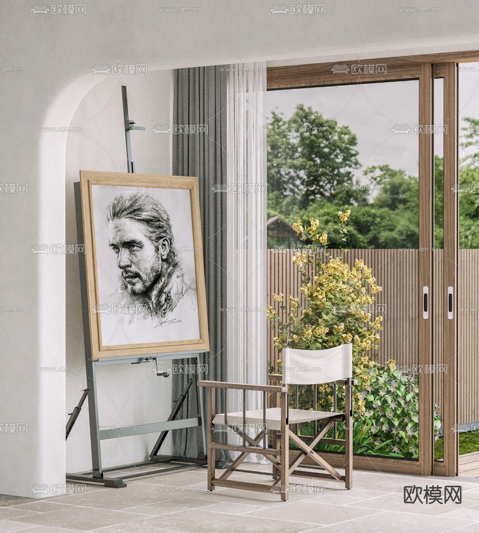 画架 椅子3d模型下载