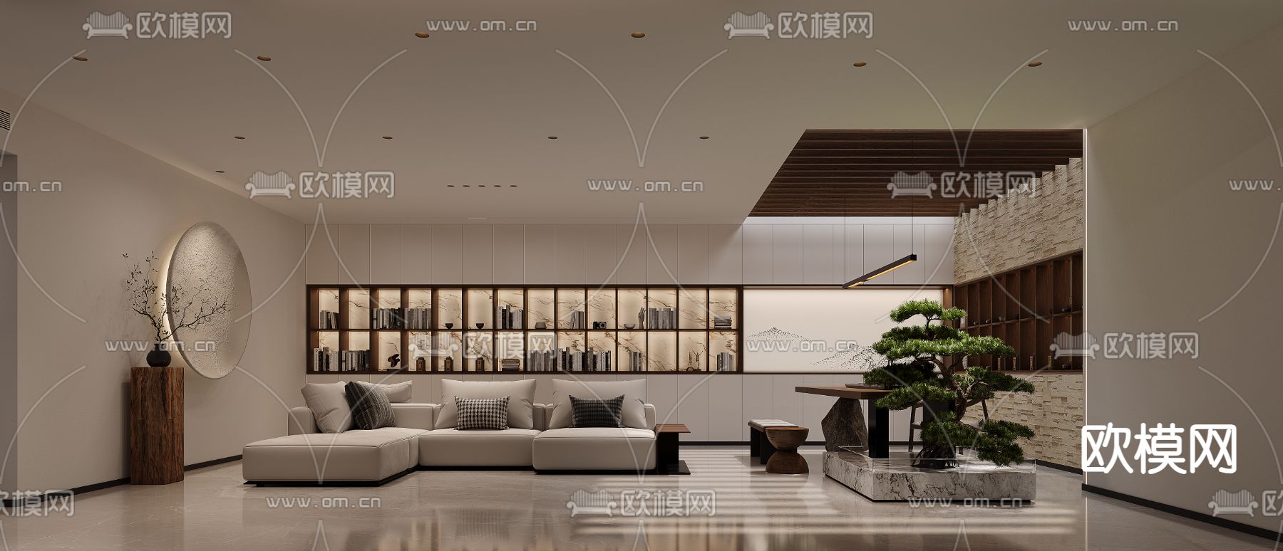 地下室 休息室 茶室3d模型下载（渲染图1）