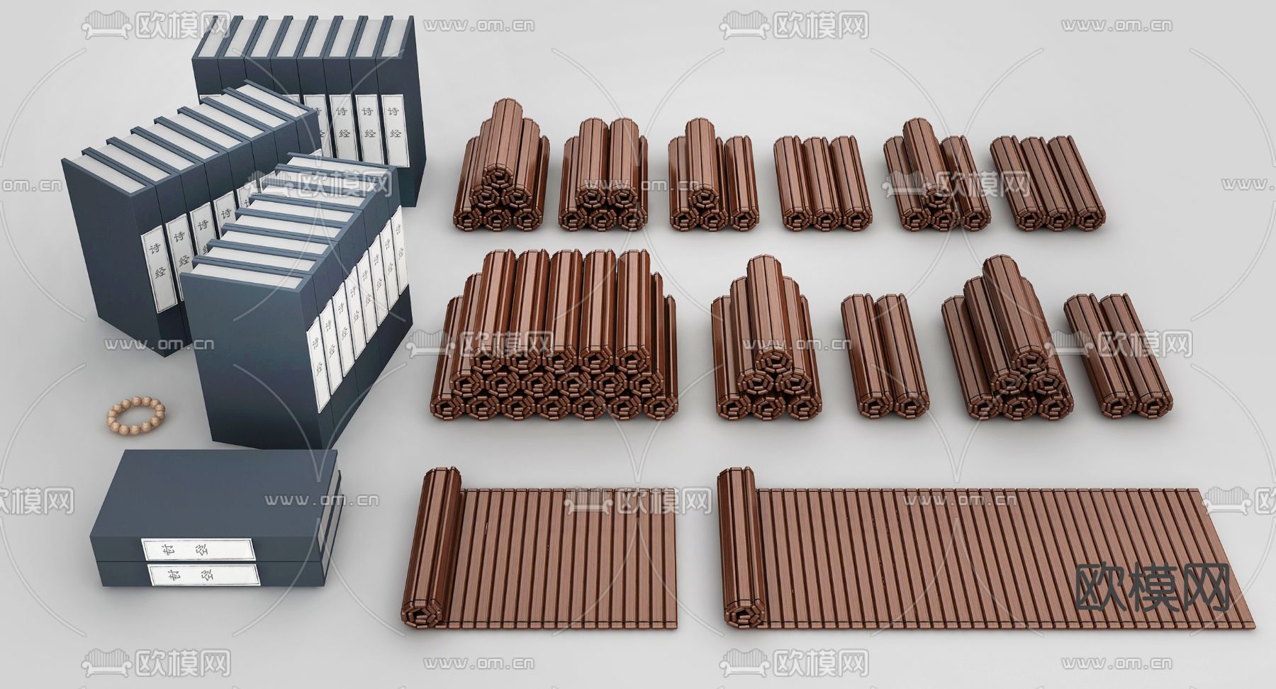 书籍 竹简 线装书 古籍3d模型下载