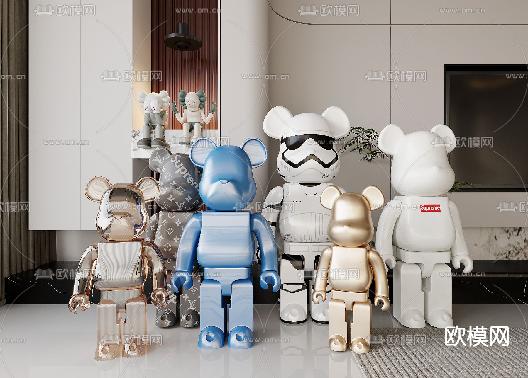 暴力熊潮玩 雕塑 手办 公仔摆件3d模型下载