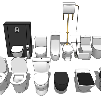  智能马桶 坐便池su模型 