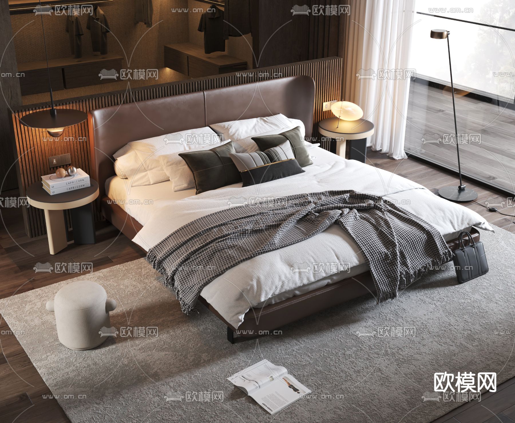 Minotti 双人床3d模型下载（渲染图2）