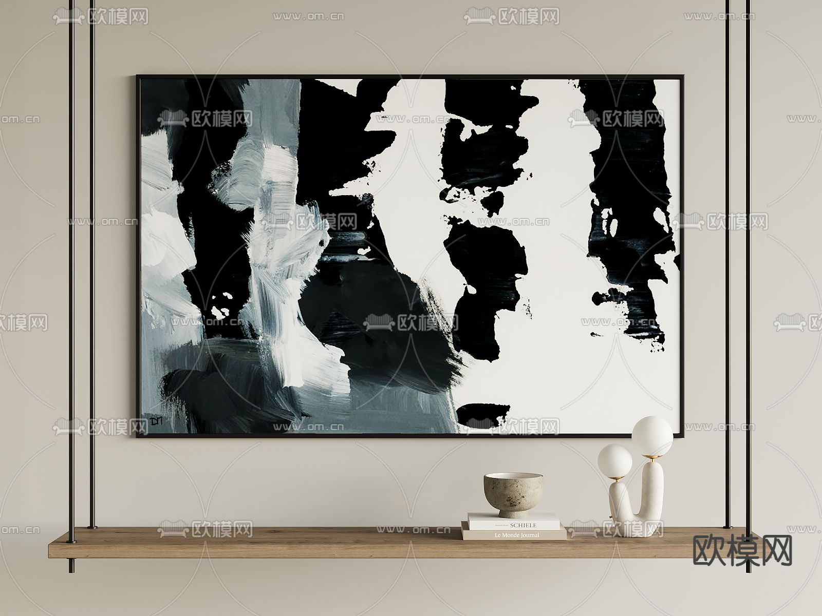 装饰画 水墨画 抽象画3d模型下载