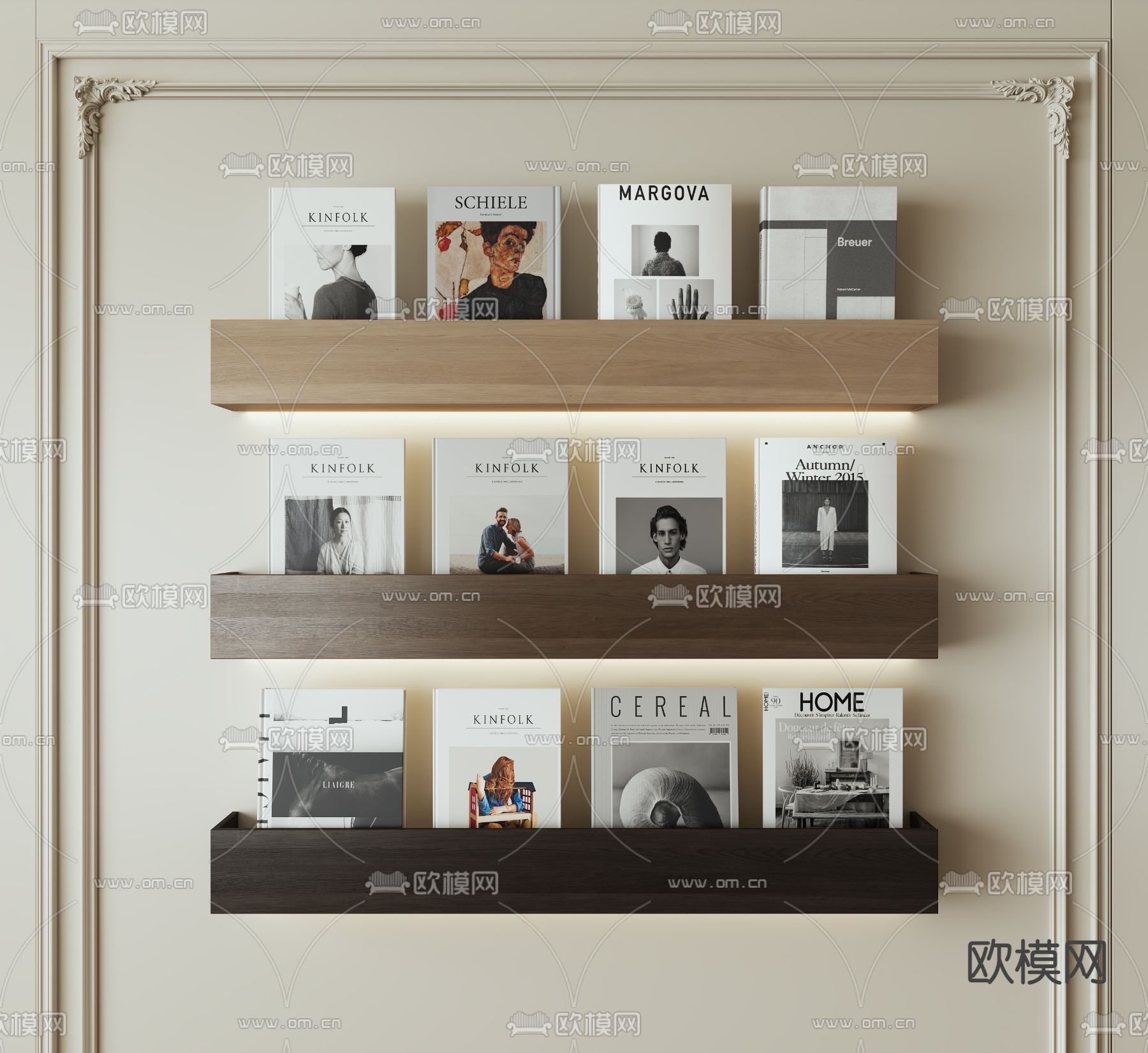 书架 杂志架 壁柜3d模型下载