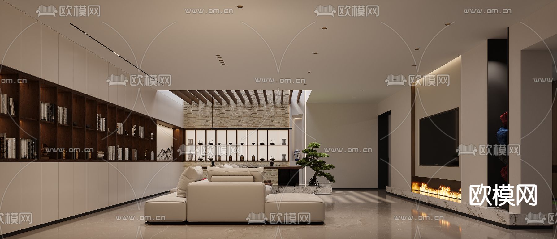 地下室 休息室 茶室3d模型下载（渲染图3）