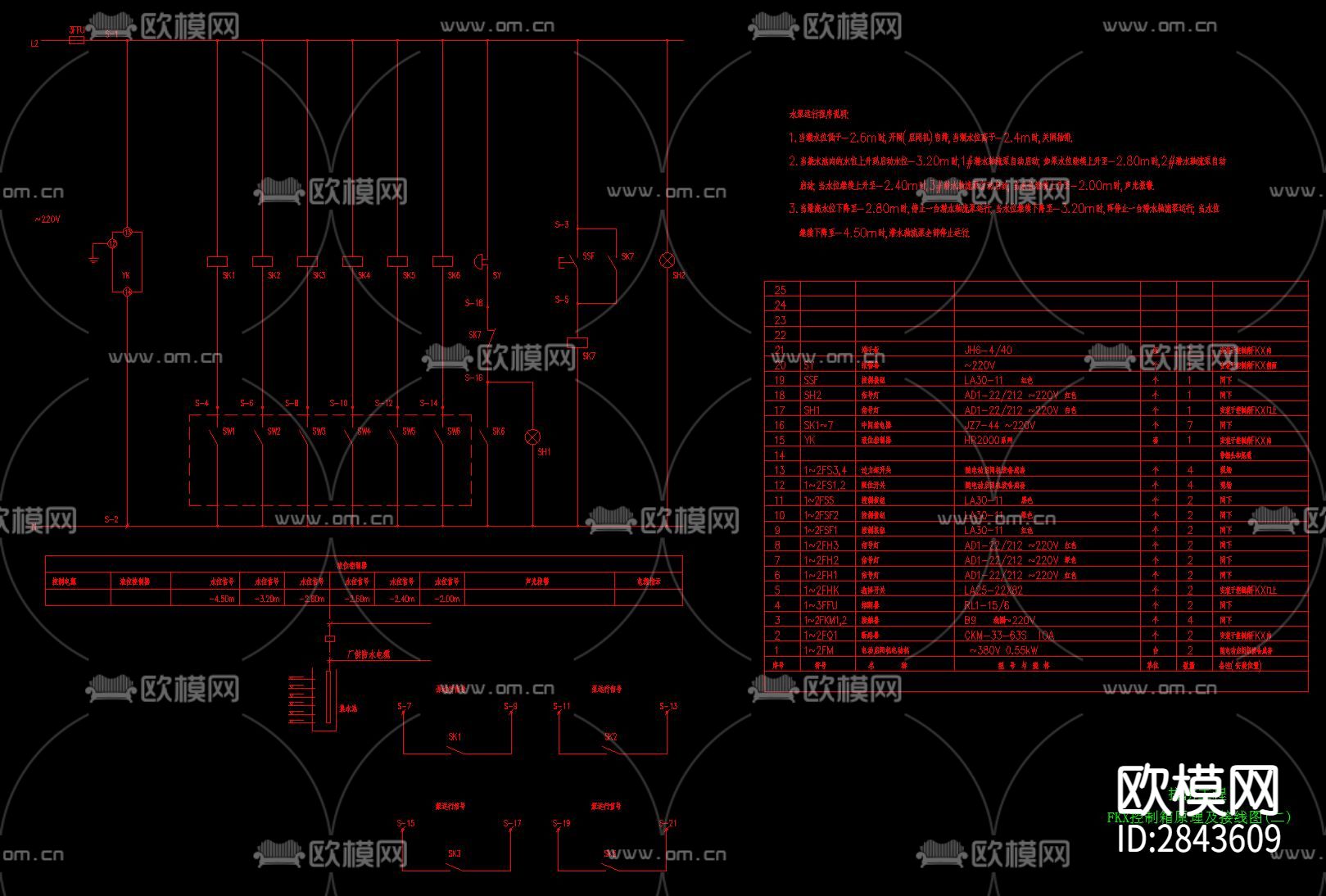 泵房配电电气设计CAD施工图下载（渲染图4）