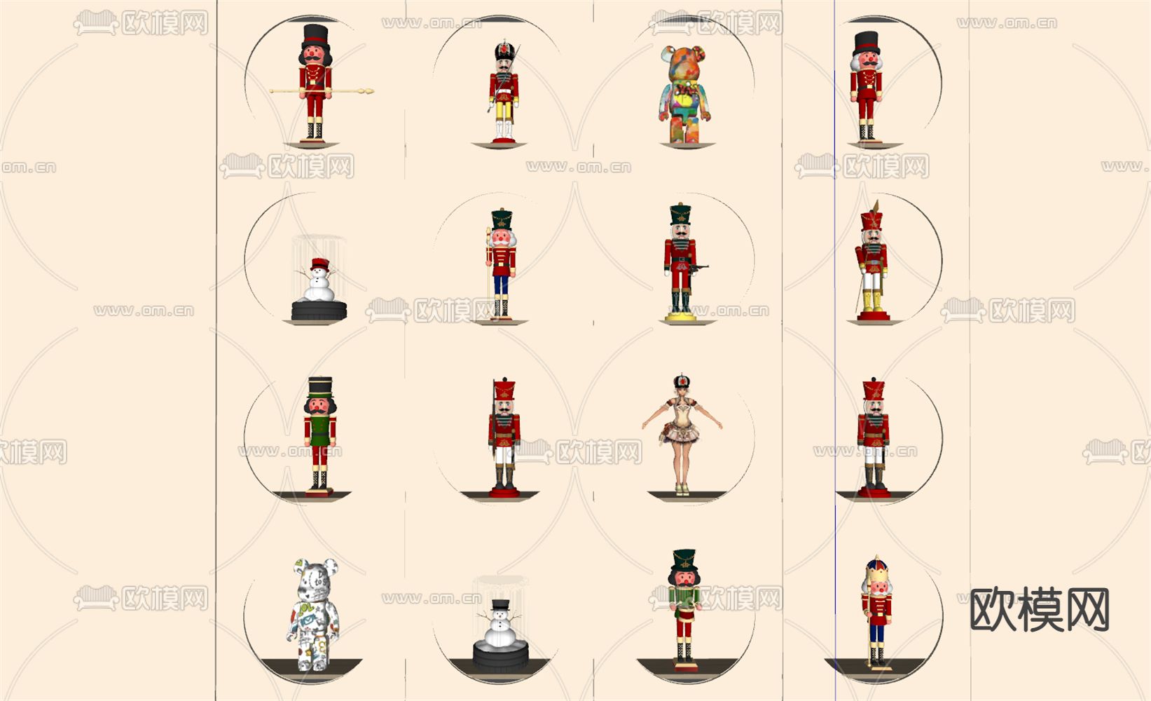 现代玩偶 玩具su模型下载（渲染图2）