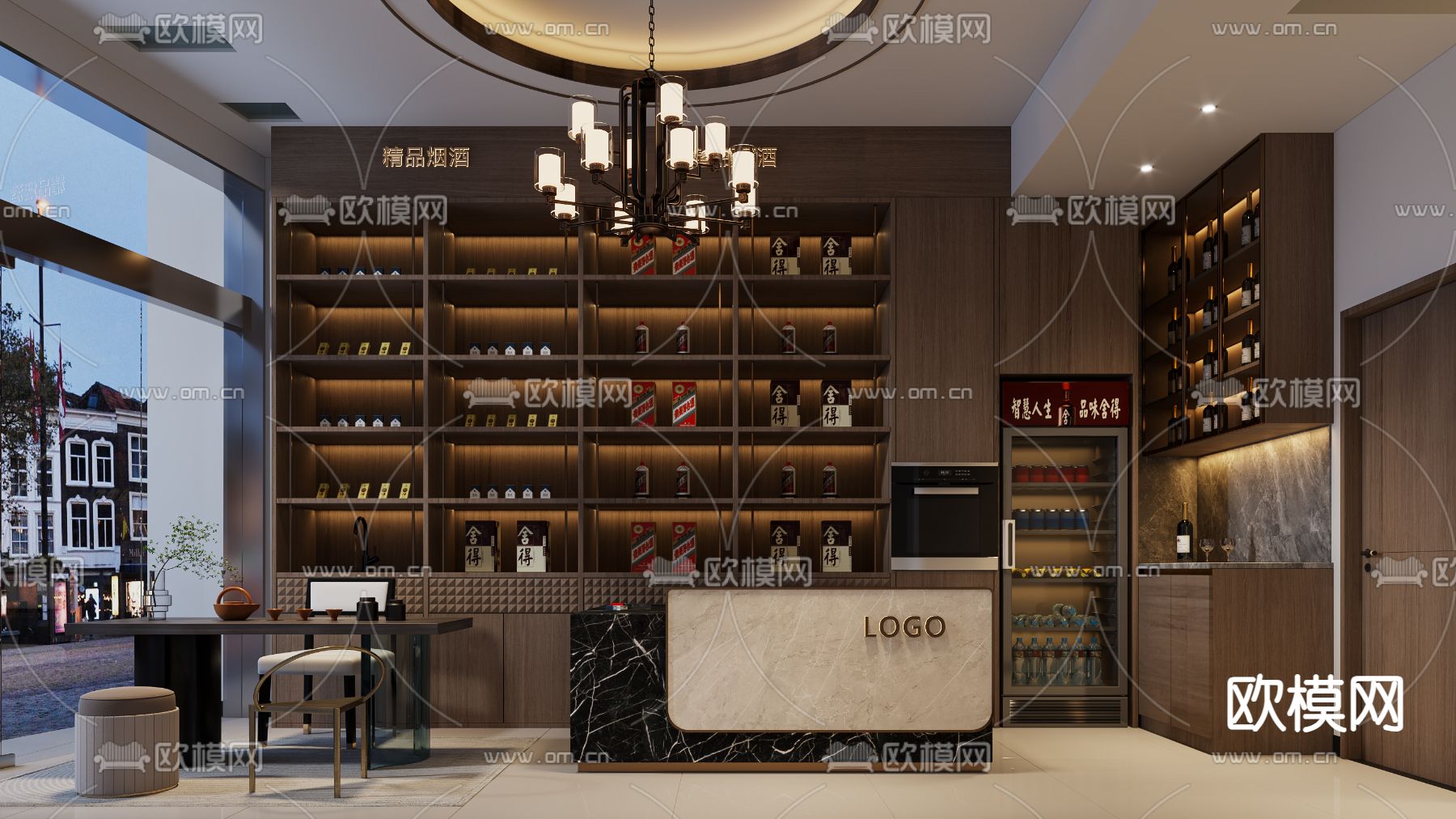 烟酒店免费3d模型下载