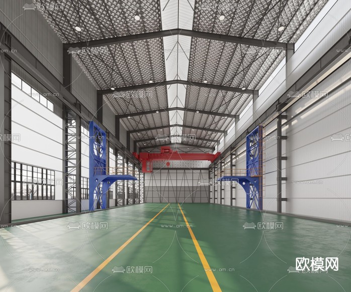 工厂 车间3d模型下载(渲染图2)
