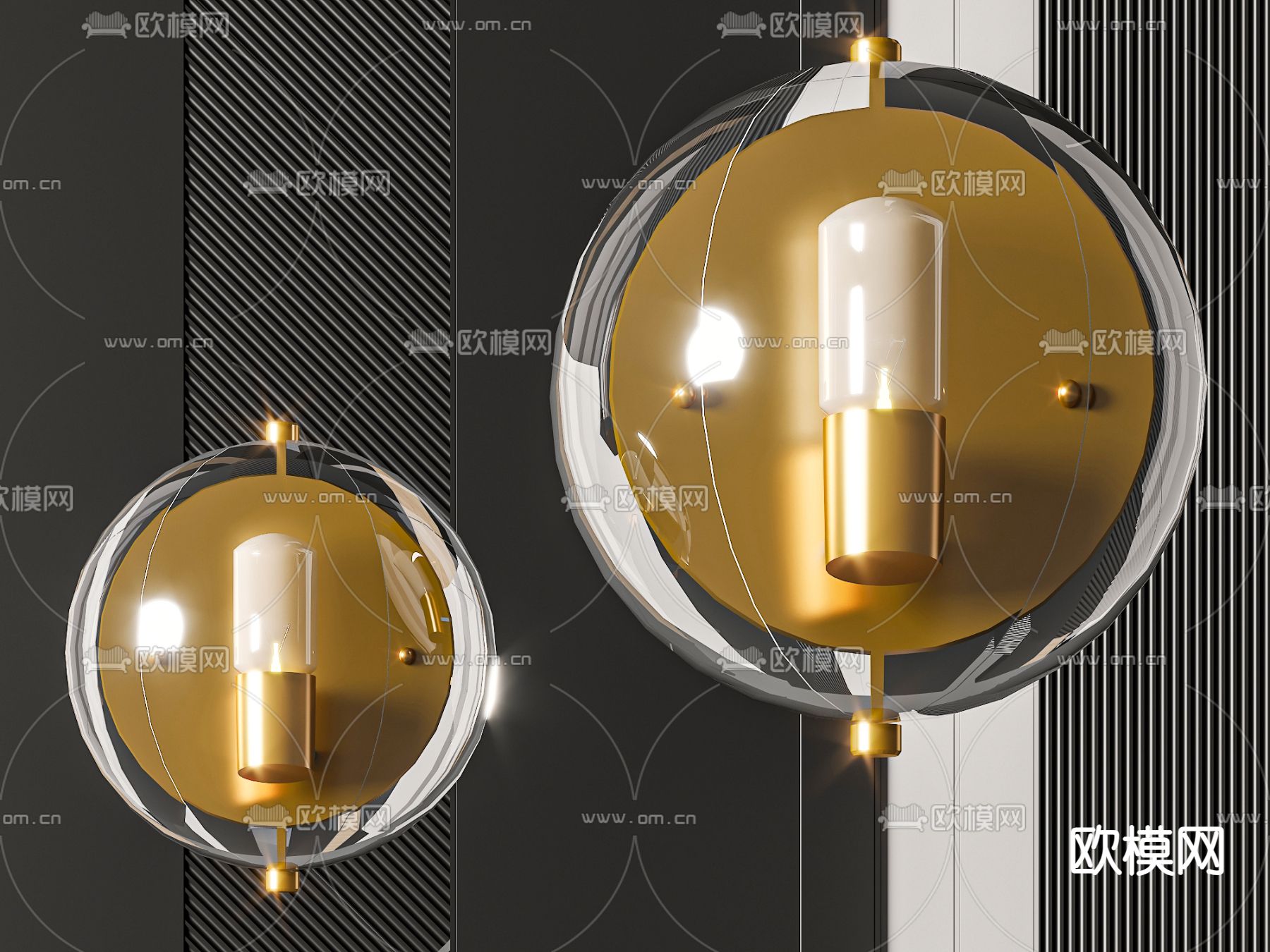 轻奢壁灯3d模型下载