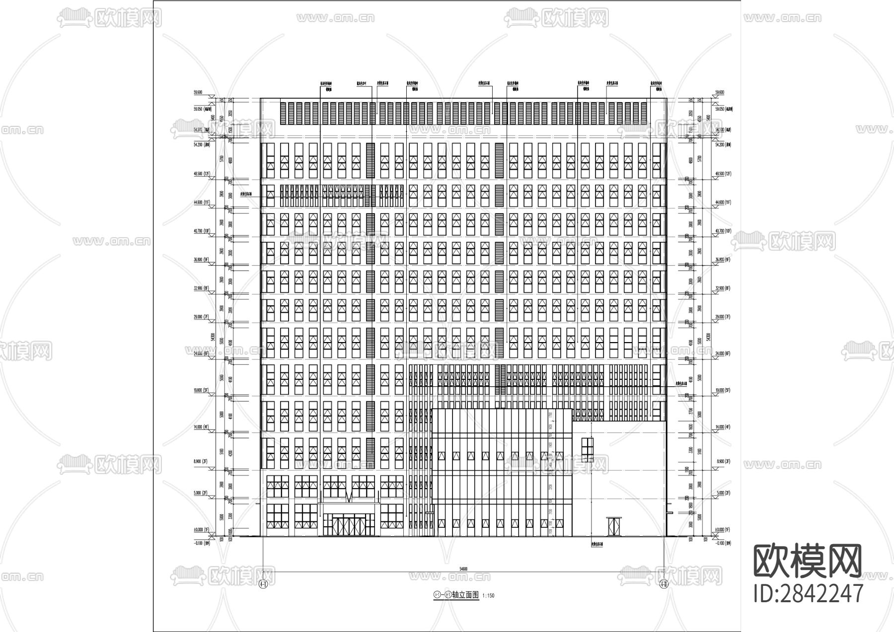 第二交通技工学校实训楼工程CAD施工图下载（渲染图8）