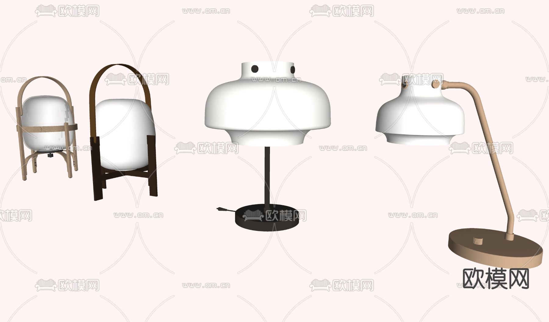 轻奢台灯su模型下载（渲染图2）