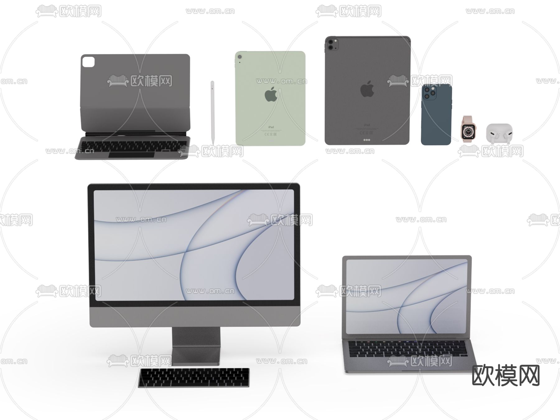 苹果电脑su模型下载（渲染图1）