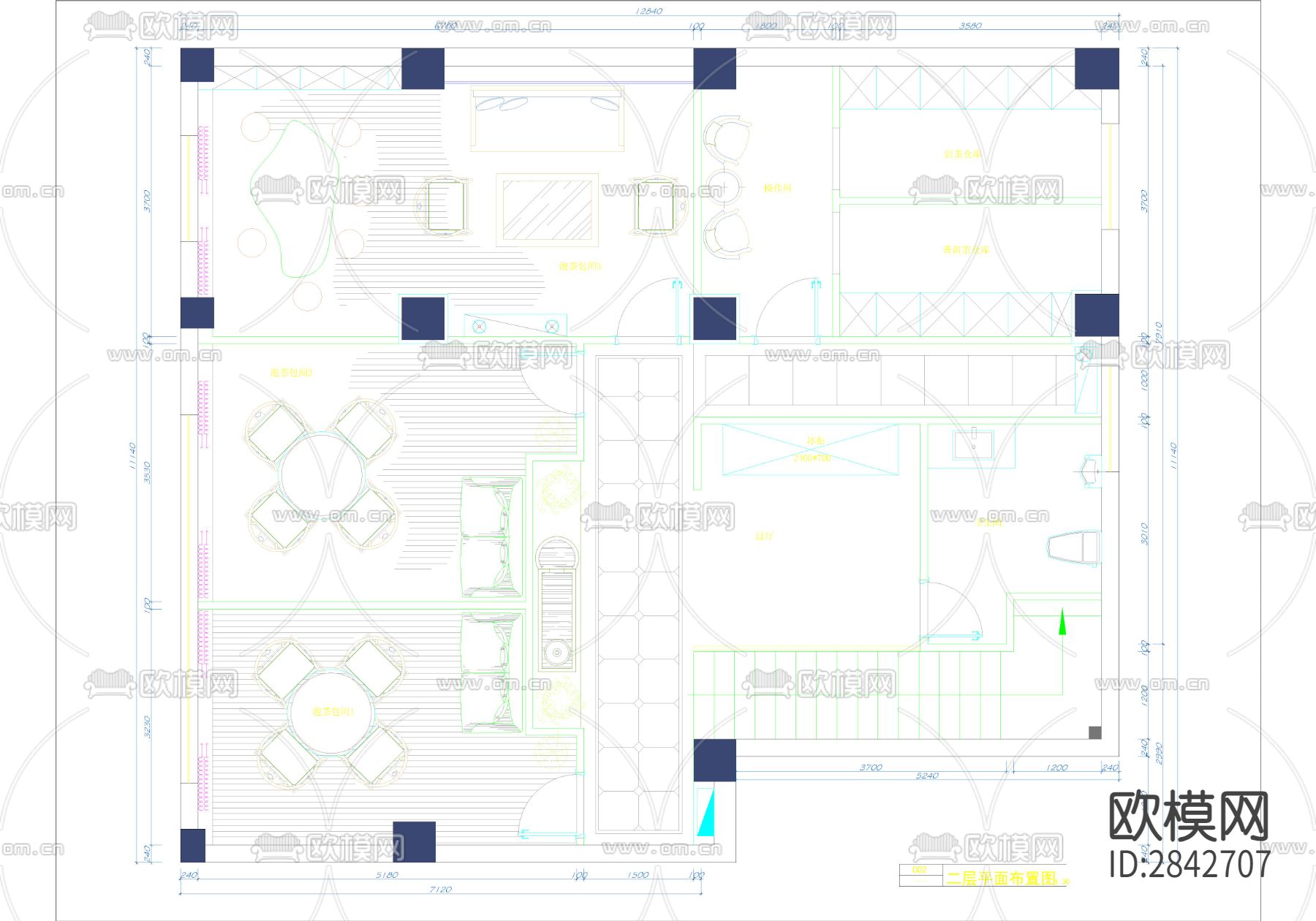 漱芳斋民宿CAD施工图下载（渲染图2）