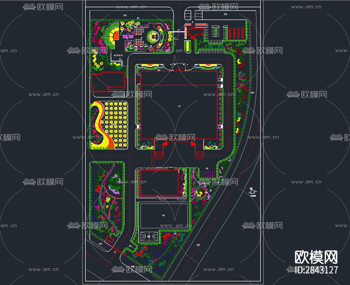 146套工业园区厂区厂房CAD施工图下载（渲染图8）