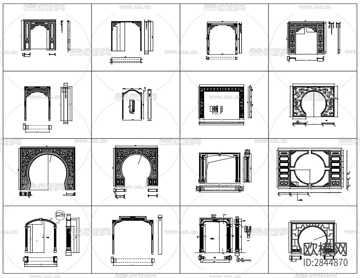 整木固装过道垭口深化CAD施工图下载（渲染图3）