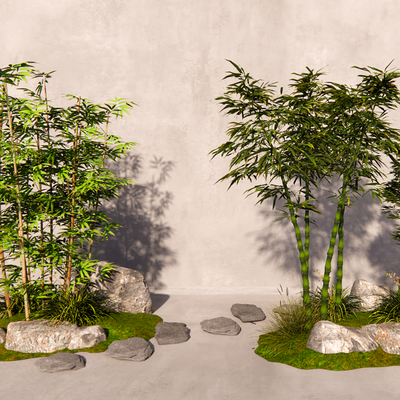  现代景观竹su模型 