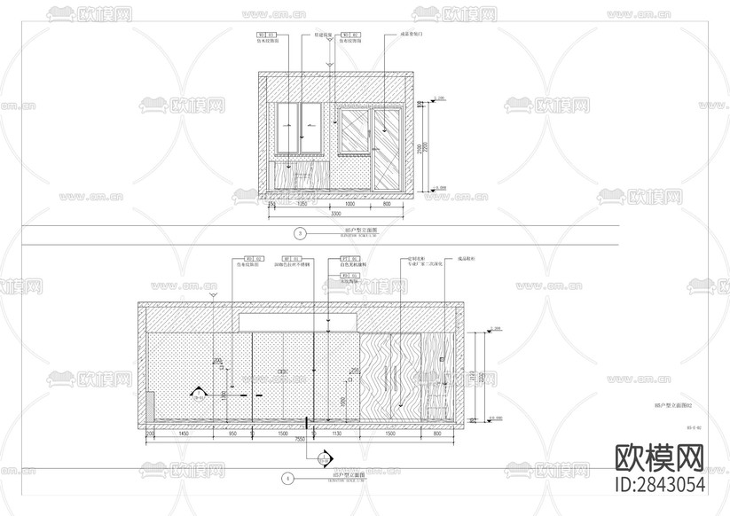 康莊美地項(xiàng)目改造裝修工程CAD施工圖下載(渲染圖7)