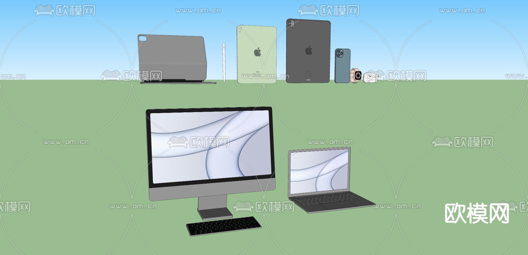 苹果电脑su模型下载（渲染图3）