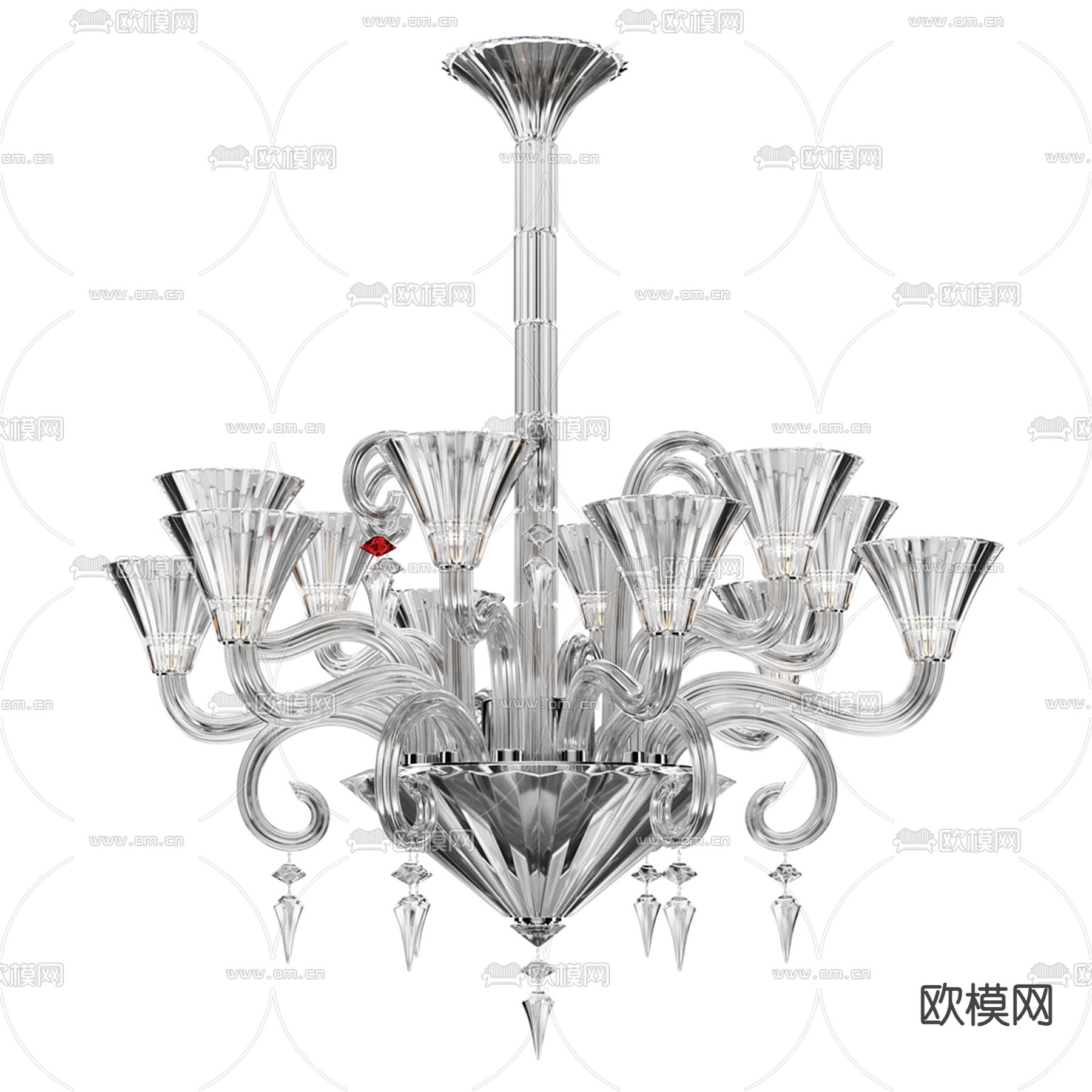 水晶吊灯 简欧吊灯3d模型下载