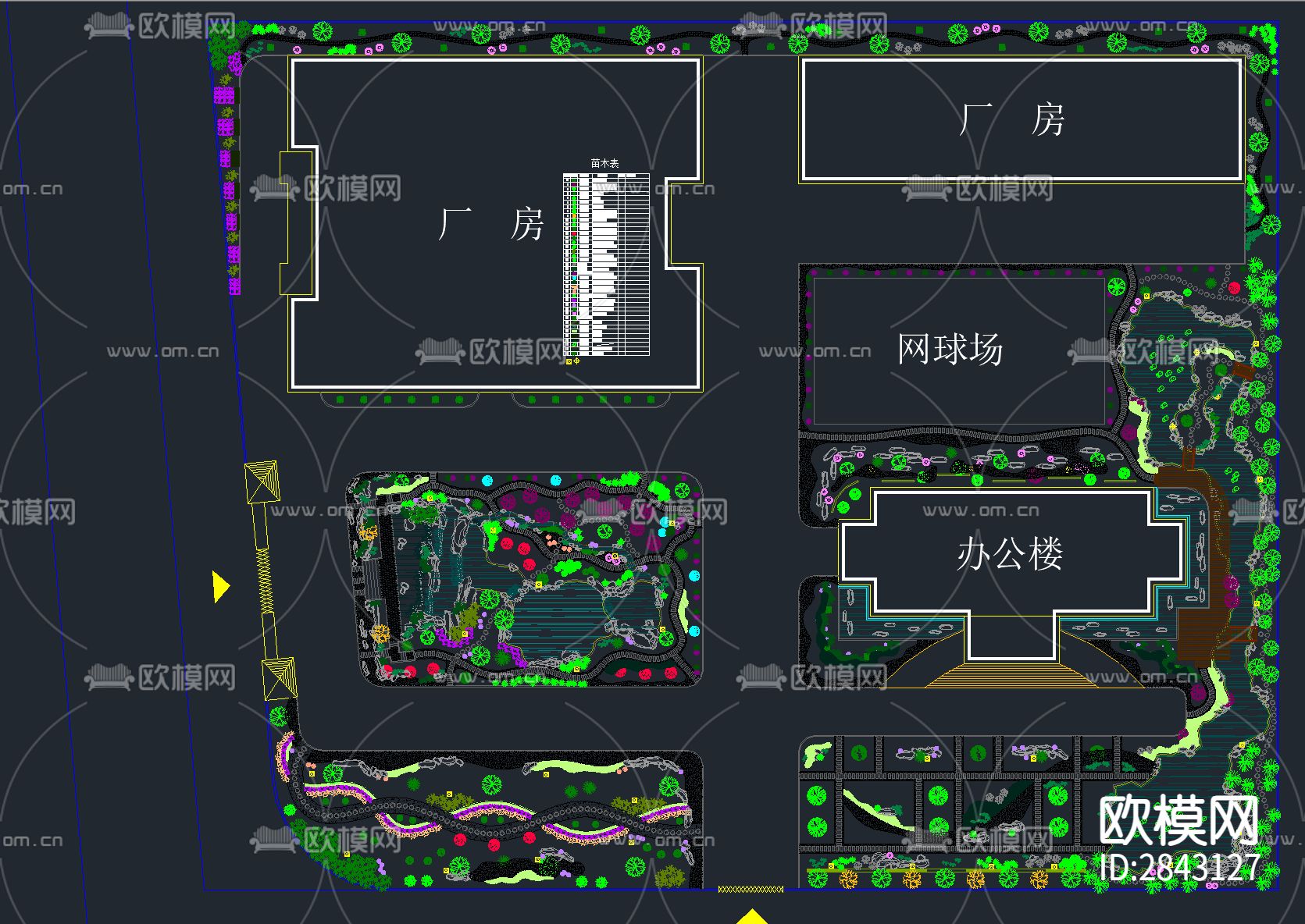 146套工业园区厂区厂房CAD施工图下载（渲染图6）