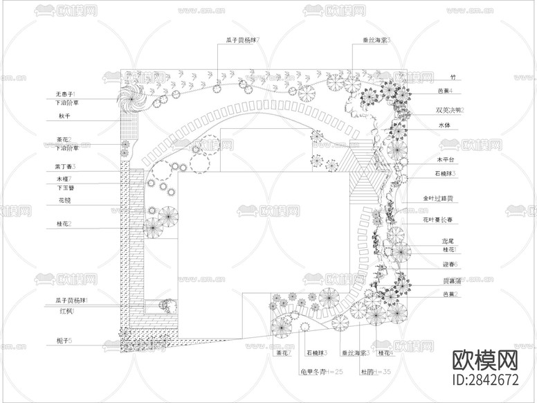 屋頂花園CAD施工圖下載