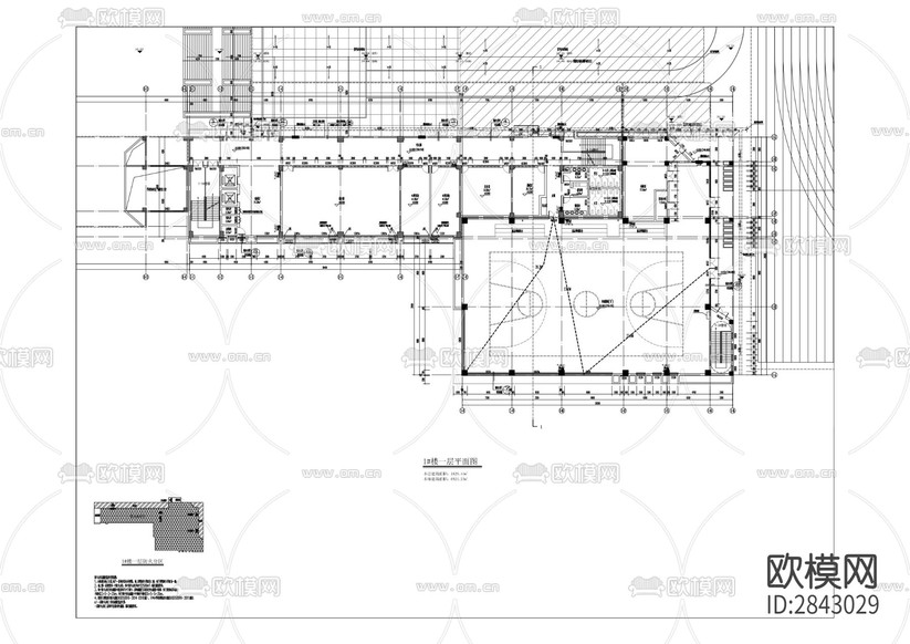 康美初中建設(shè)項目CAD施工圖下載(渲染圖3)