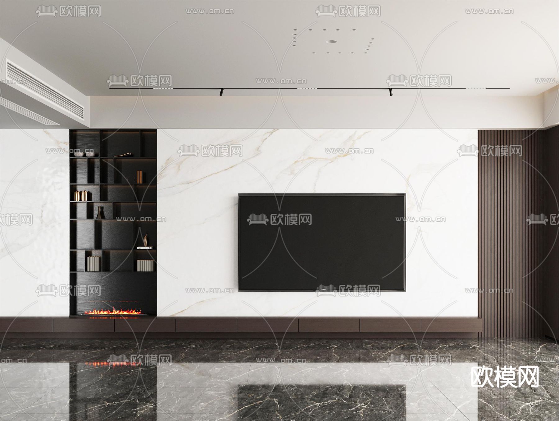 电视背景墙3d模型下载