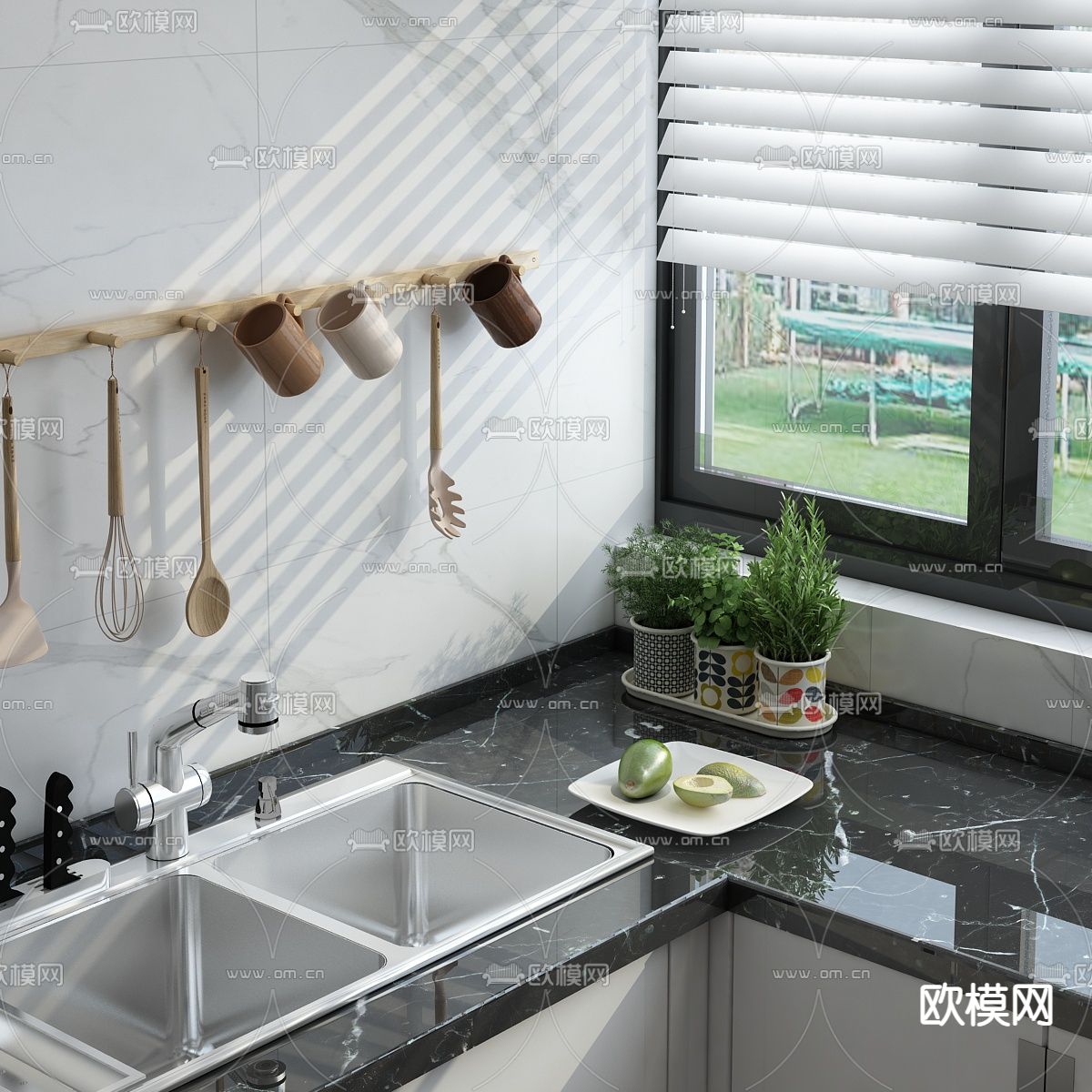 水槽 洗菜池3d模型下载