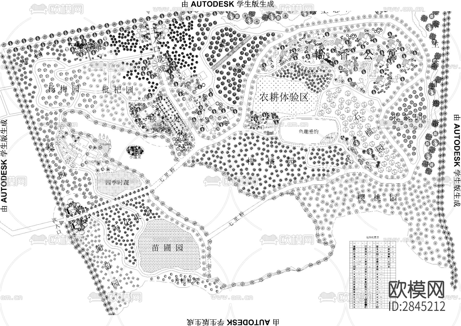 温泉度假村农庄农业果园方案规划图cad施工图下载（渲染图6）