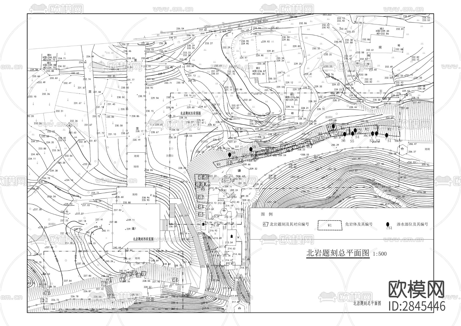 文物维修项目（北岩题刻保护）cad施工图下载（渲染图7）