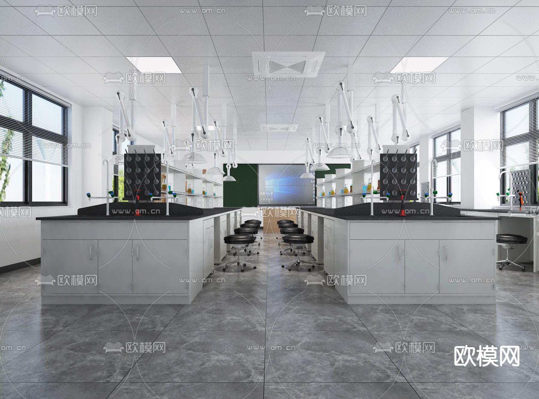 现代实验室3d模型下载（渲染图2）