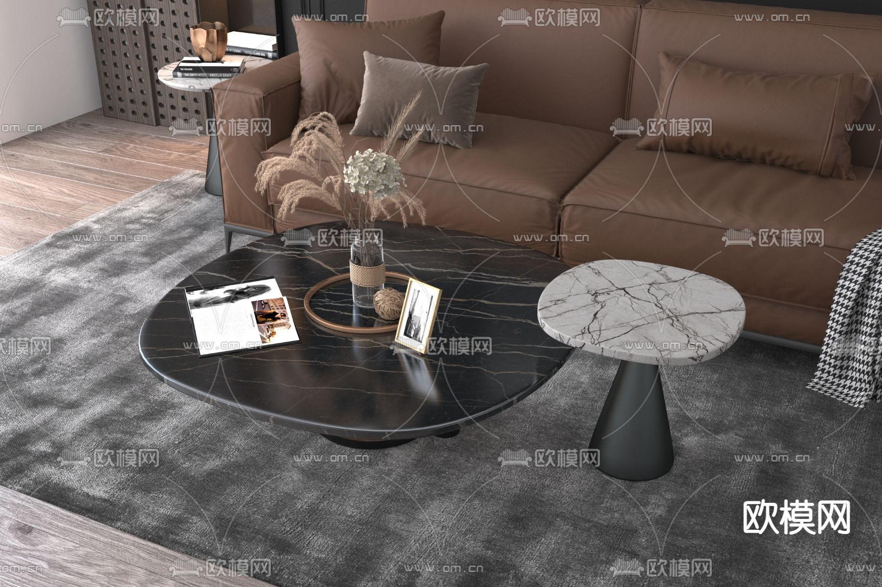 子母茶几3d模型下载