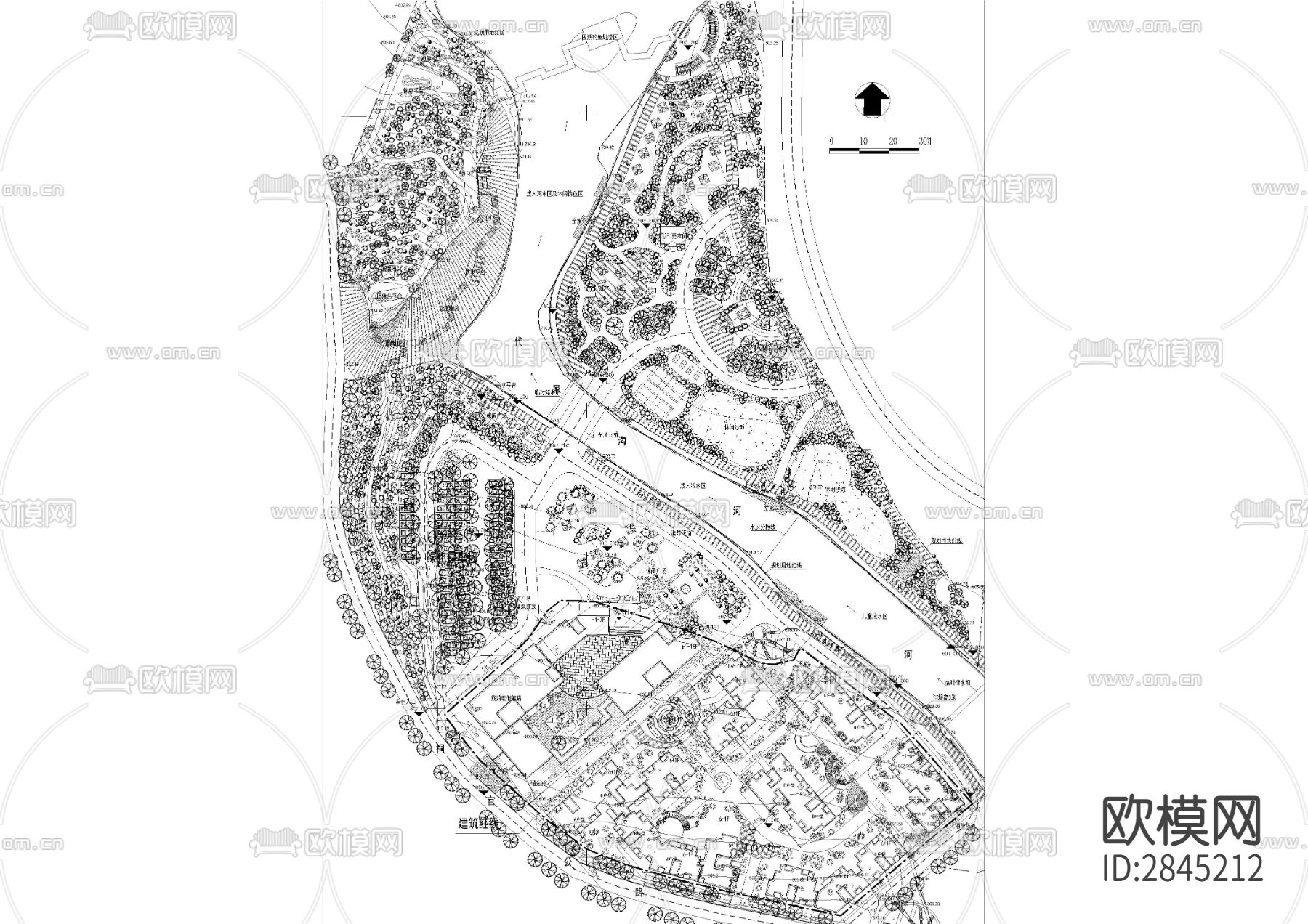 温泉度假村农庄农业果园方案规划图cad施工图下载（渲染图5）