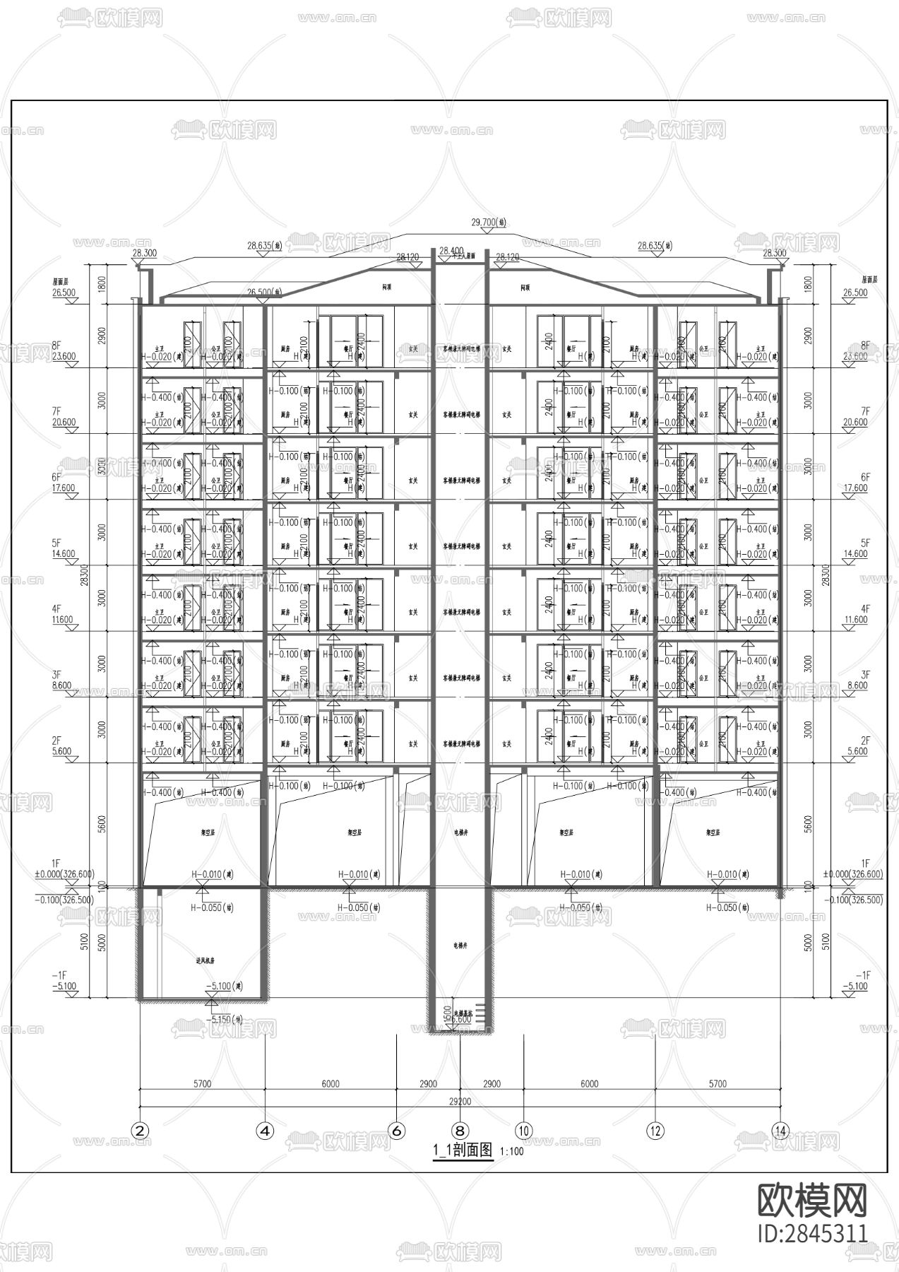 天地源·玖玺香都项目cad施工图下载（渲染图3）