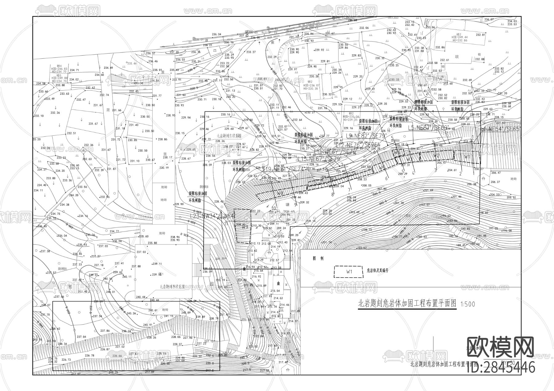 文物维修项目（北岩题刻保护）cad施工图下载（渲染图8）